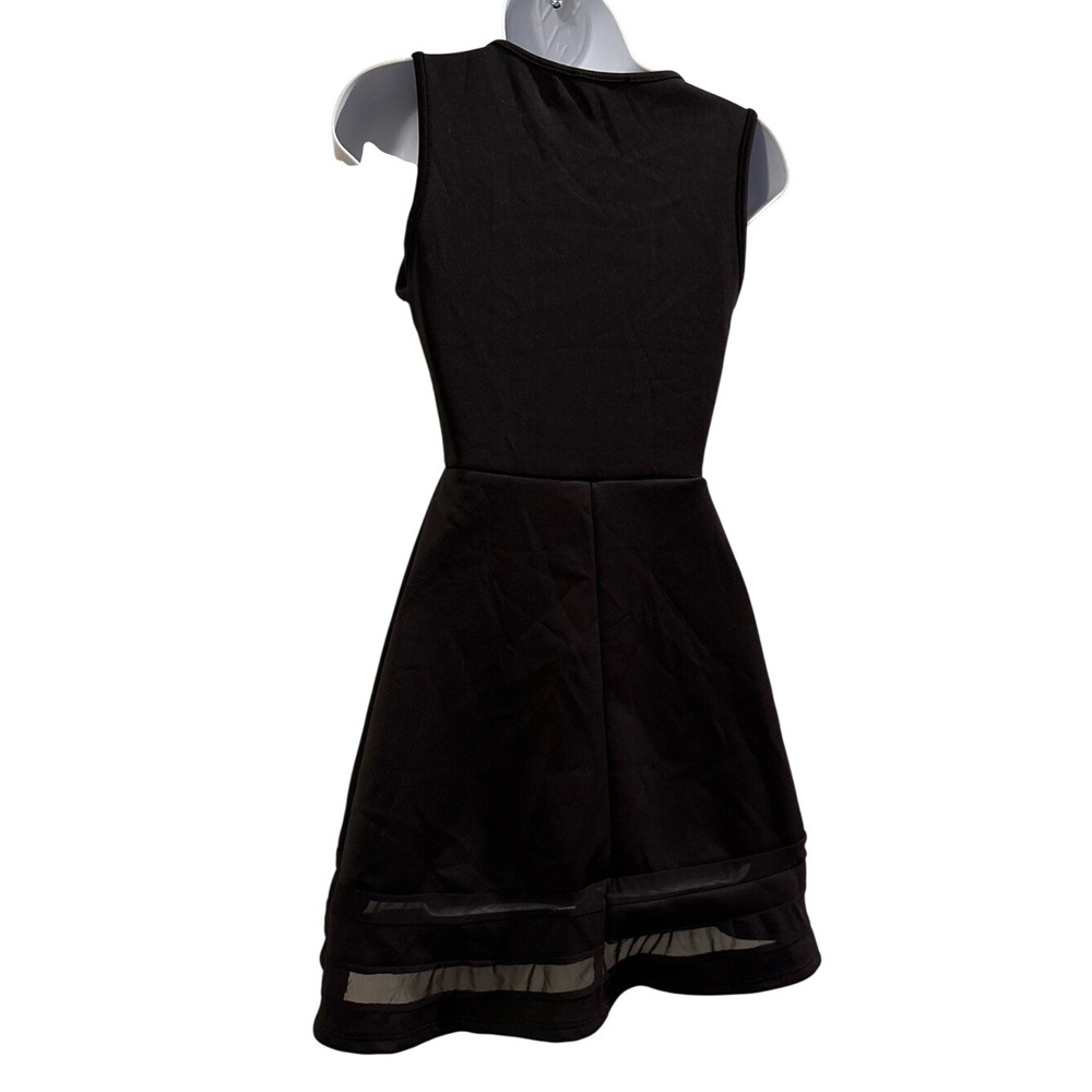 Rolla Coster Black Sleeveless Mesh Yoke Mini Dress - Picture 4 of 5